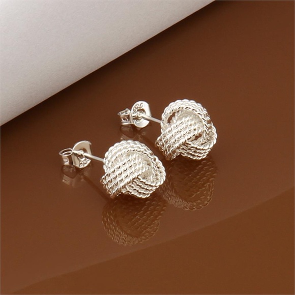 popular Twisted Love Knot Stud Earrings - Picture 2 of 5